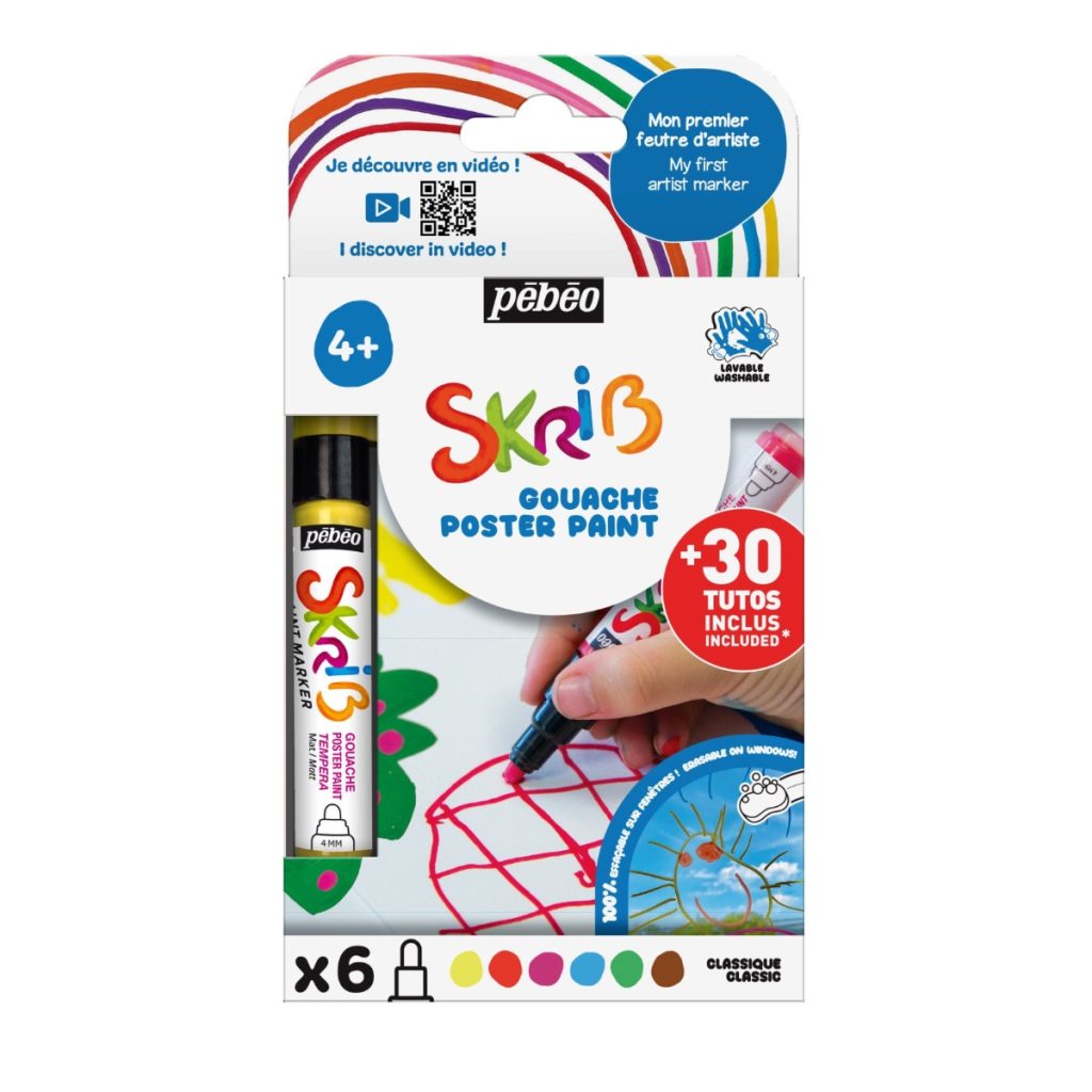Pébéo SET DE 6xSKRIB GOUACHE Vue de face