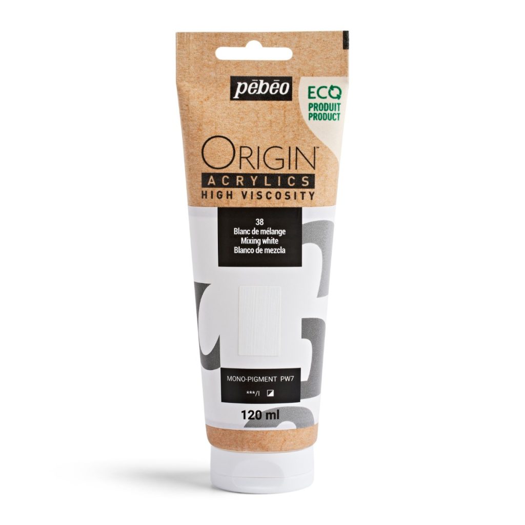 Pébéo Peinture Acrylique Éco conçue ORIGIN ACRYLICS 120 ML BLANC DE MÉLANGE Vue de face