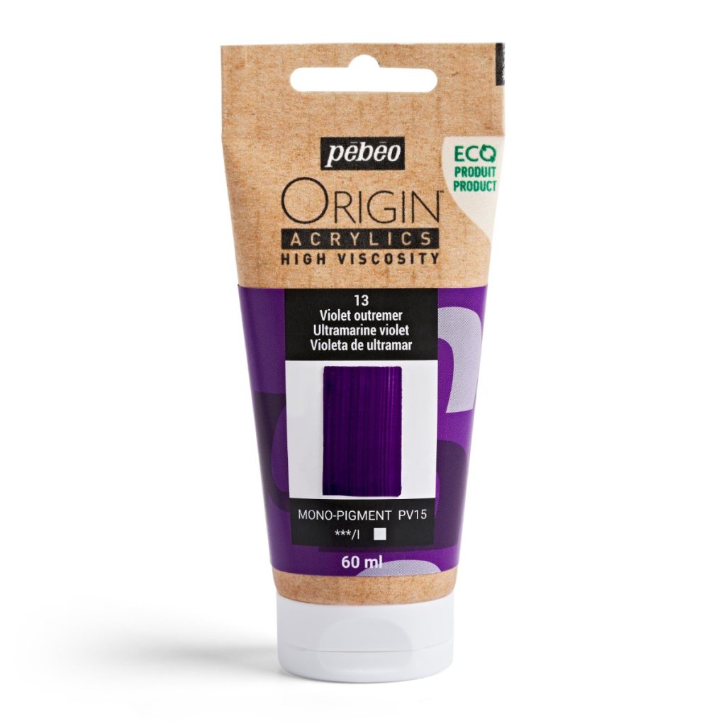 Pébéo Peinture Acrylique Éco conçue ORIGIN ACRYLICS 60 ML VIOLET OUTREMER Vue de face