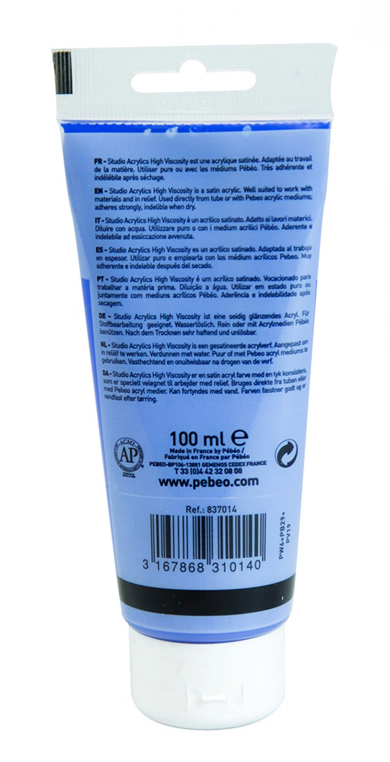 ACRILICO FINE STUDIO ACRYLICS 500 ML BLU COBALTO OPACO IMITAZIONE - Pébéo