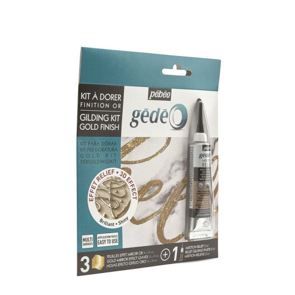 KIT A DORER 3 FEUILLES EFFET MIROIR OR + MIXTION RELIEF 20M