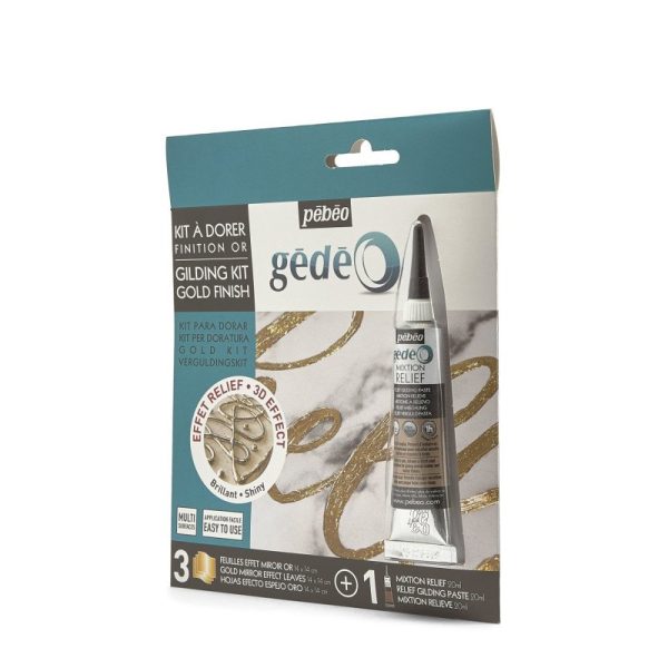 KIT A DORER 3 FEUILLES EFFET MIROIR OR + MIXTION RELIEF 20M