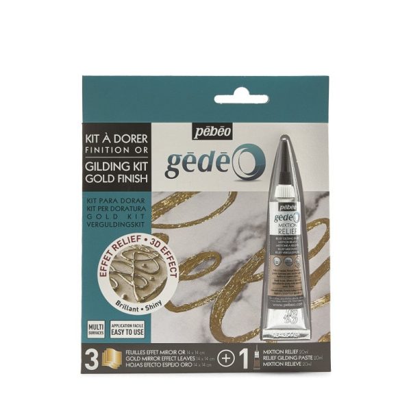KIT A DORER 3 FEUILLES EFFET MIROIR OR + MIXTION RELIEF 20M
