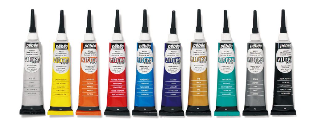 Pébéo Coffret Peinture Relief sur Verre VITREA 160 RELIEF BRILLANT ETUI 10 TUBES 20 ML ASSORTIS Photo de produit du coffret