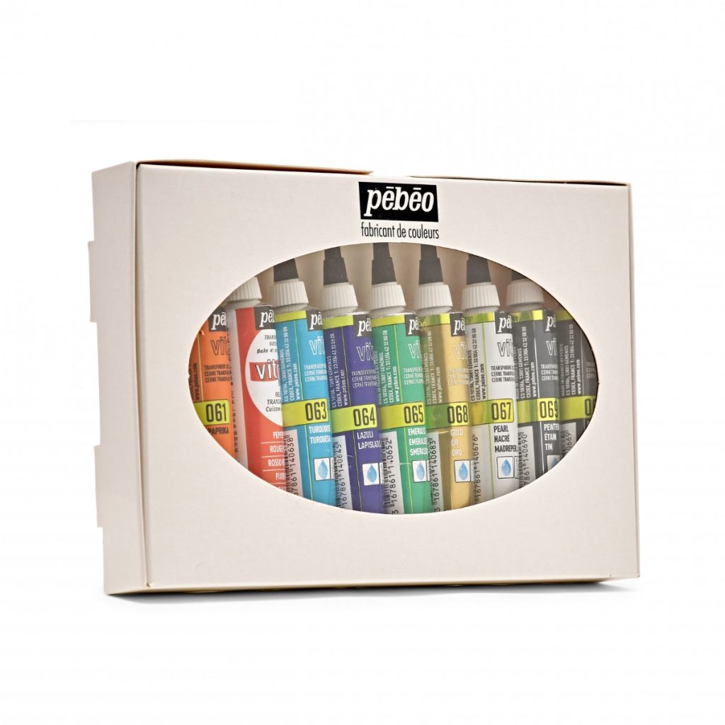 Pébéo Coffret Peinture Relief sur Verre VITREA 160 RELIEF BRILLANT ETUI 10 TUBES 20 ML ASSORTIS Vue de droite