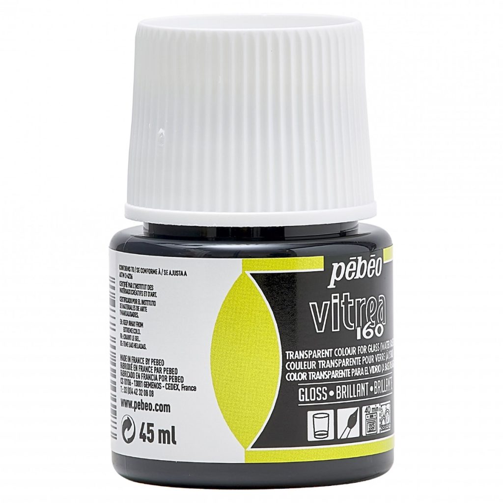 Pébéo Peinture sur Verre VITREA 160 BRILLANT 45 ML NOIR D'ENCRE Vue de droite