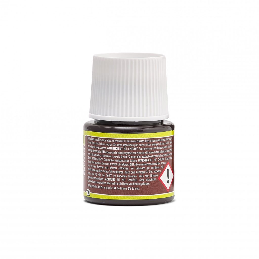 Pébéo Peinture sur Verre VITREA 160 BRILLANT 45 ML TERRE BRUNE Vue de dos