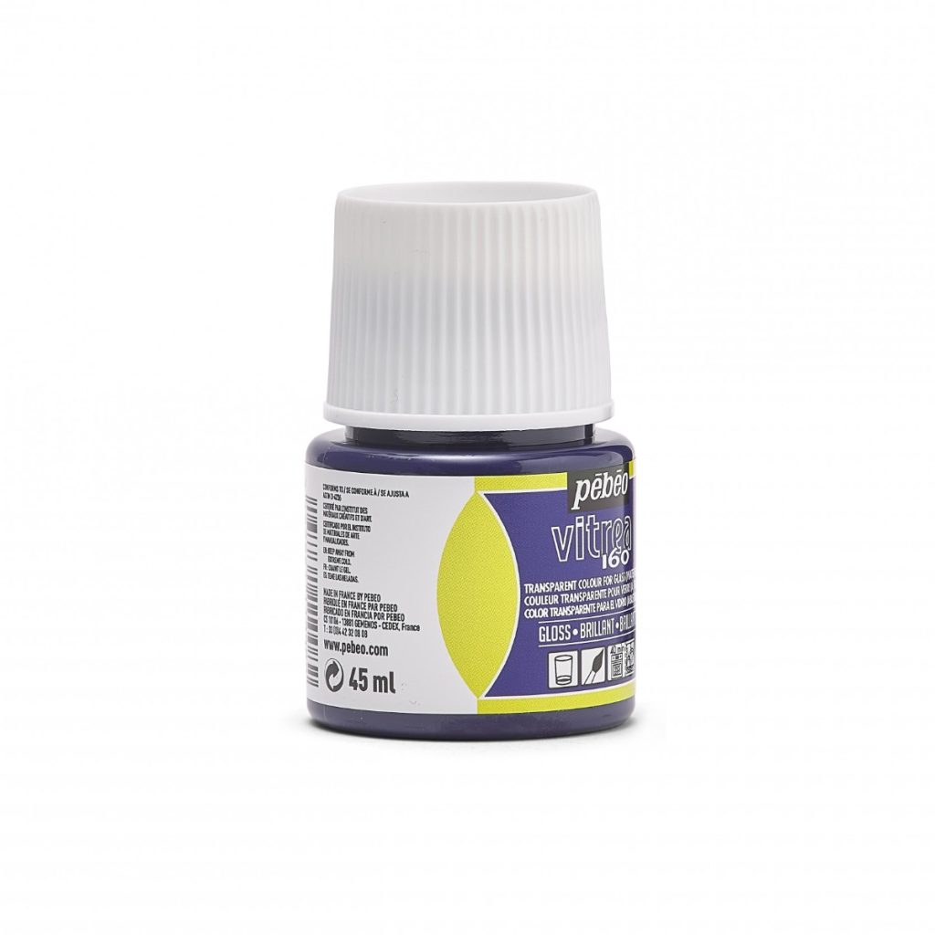 Pébéo Peinture sur Verre VITREA 160 BRILLANT 45 ML LAZULI Vue de droite