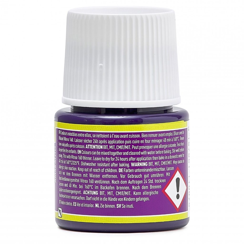 Pébéo Peinture sur Verre VITREA 160 BRILLANT 45 ML AMARANTE Vue de dos