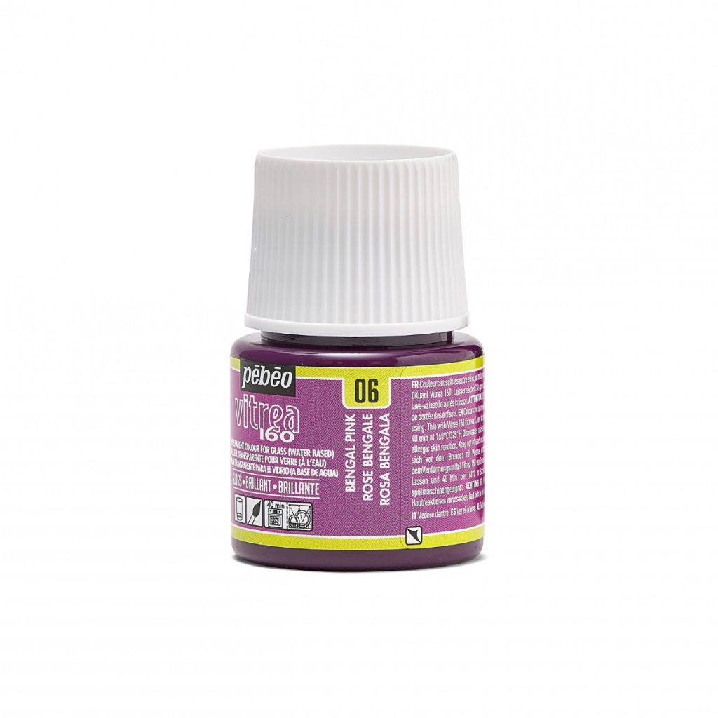 Pébéo Peinture sur Verre VITREA 160 BRILLANT 45 ML ROSE BENGALE Vue de gauche