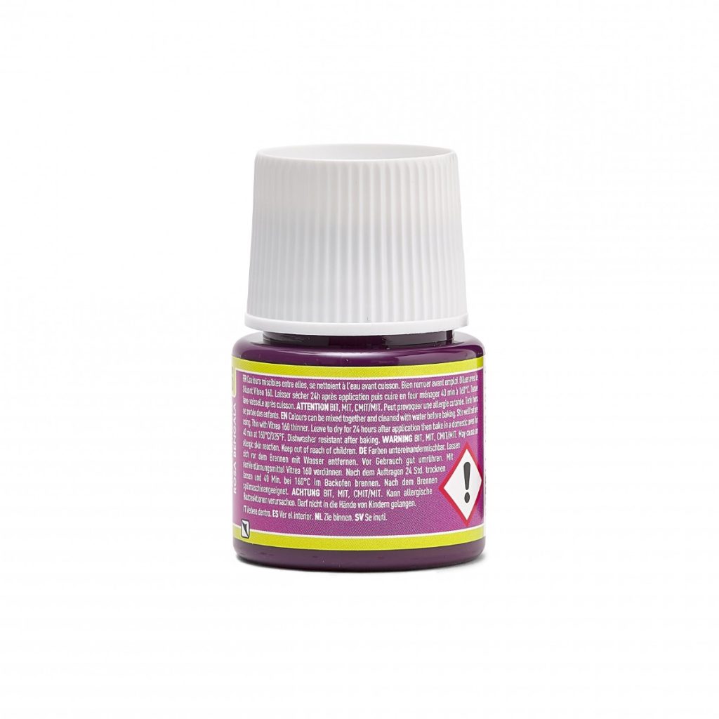 Pébéo Peinture sur Verre VITREA 160 BRILLANT 45 ML ROSE BENGALE Vue de dos