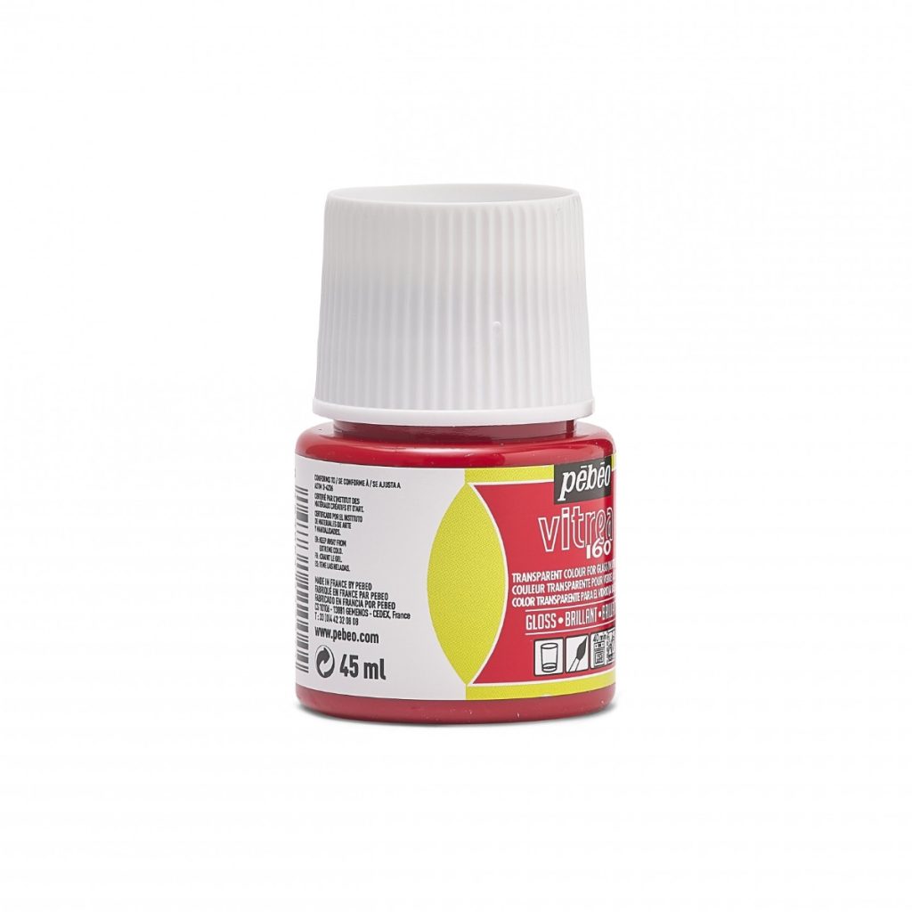 Pébéo Peinture sur Verre VITREA 160 BRILLANT 45 ML ROUGE PIMENT Vue de droite