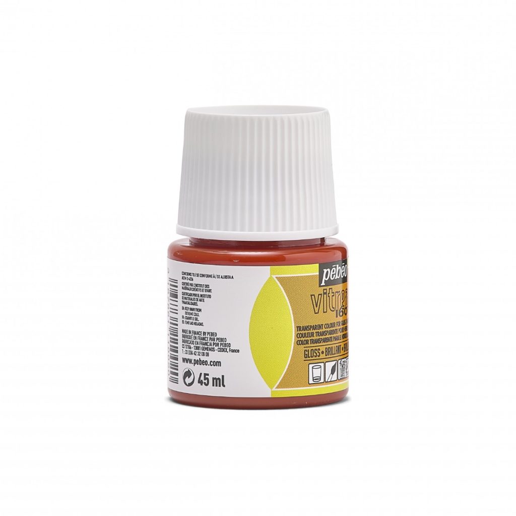 Pébéo Peinture sur Verre VITREA 160 BRILLANT 45 ML JAUNE SAFRAN Vue de droite