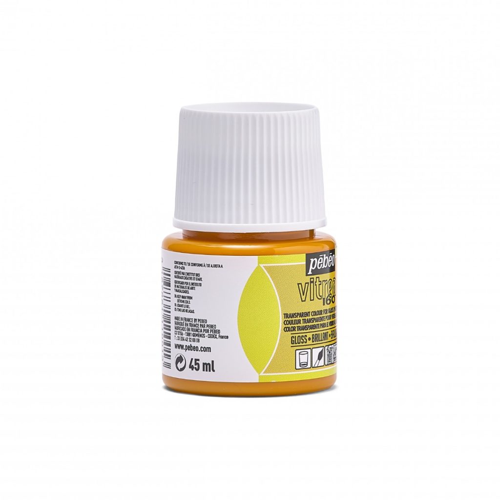 Pébéo Peinture sur Verre VITREA 160 BRILLANT 45 ML JAUNE SOLEIL Vue de droite