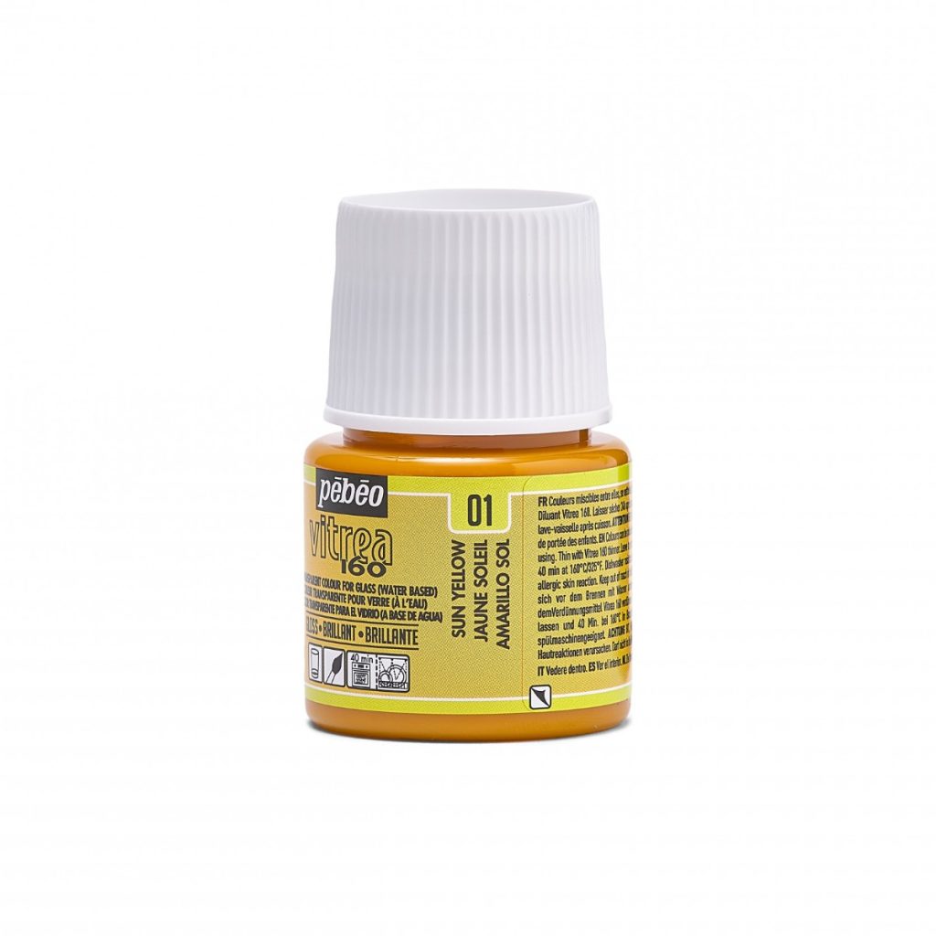 Pébéo Peinture sur Verre VITREA 160 BRILLANT 45 ML JAUNE SOLEIL Vue de gauche