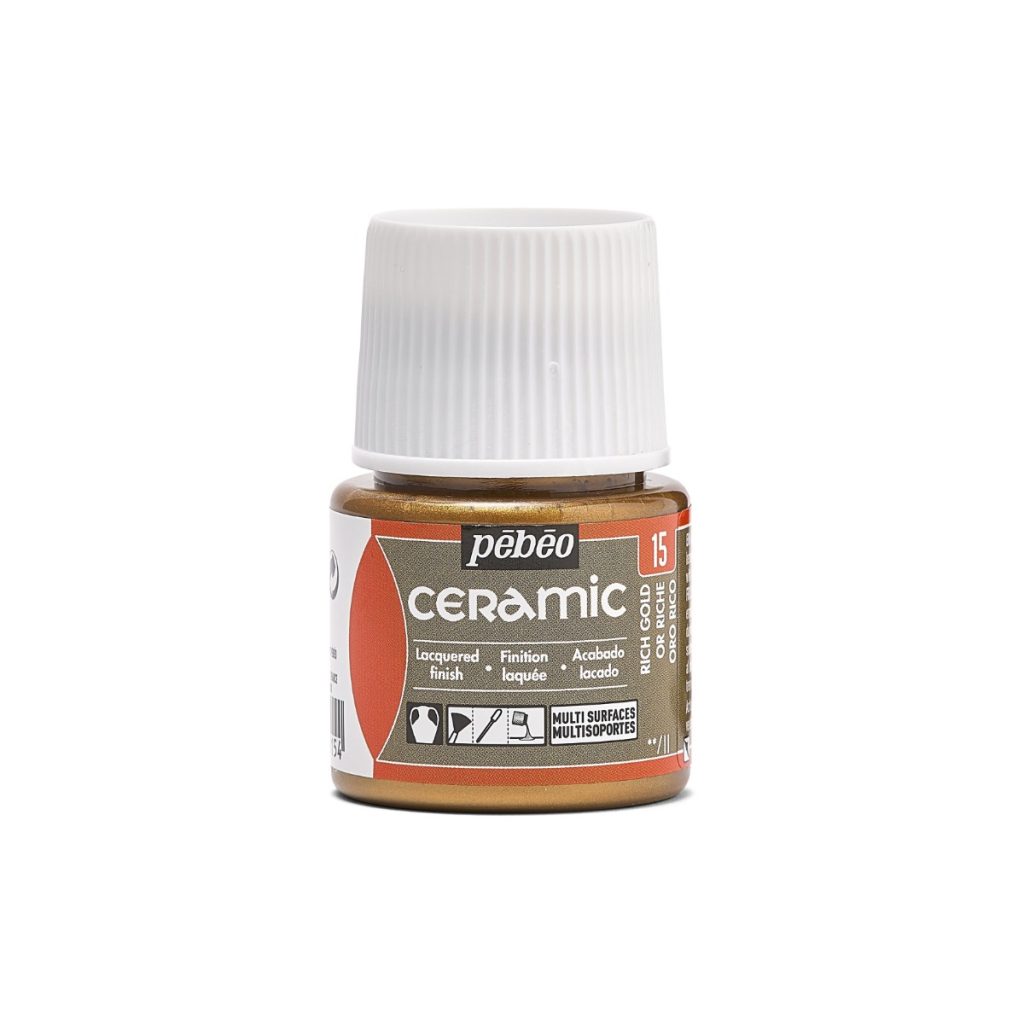 Pébéo Peinture sur Céramique CERAMIC 45 ML OR RICHE Vue de face