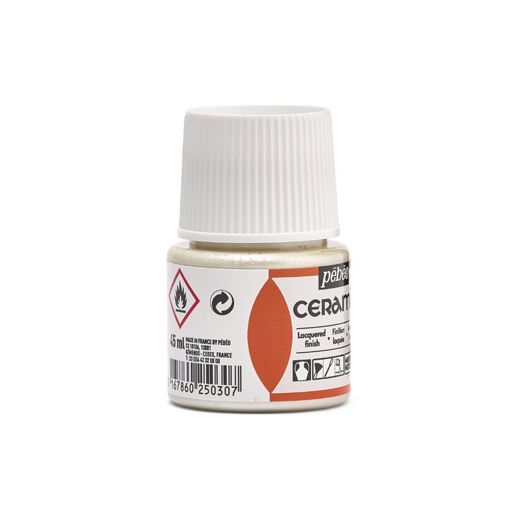 Pébéo Peinture sur Céramique CERAMIC 45 ML NACRE Vue de droite
