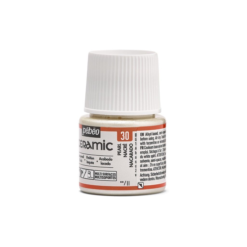 Pébéo Peinture sur Céramique CERAMIC 45 ML NACRE Vue de gauche