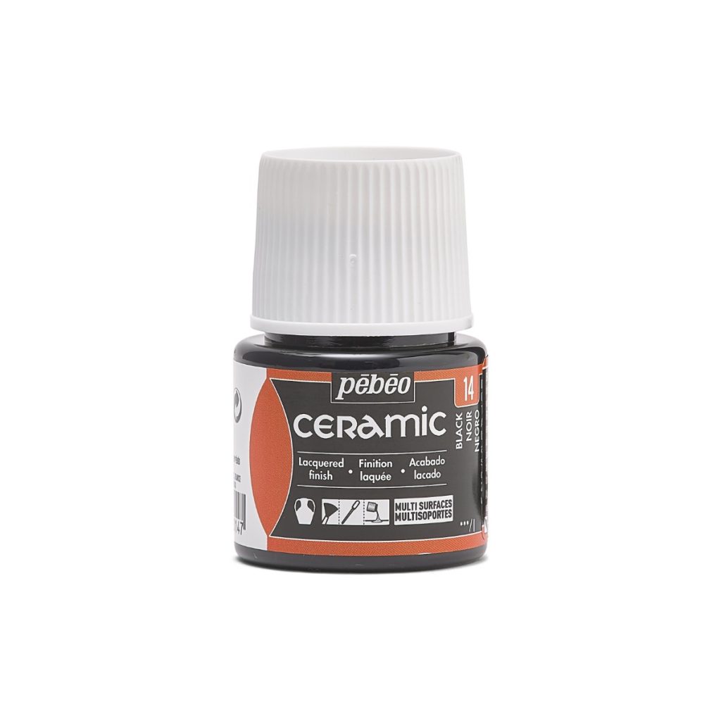 Pébéo Peinture sur Céramique CERAMIC 45 ML NOIR Vue de face