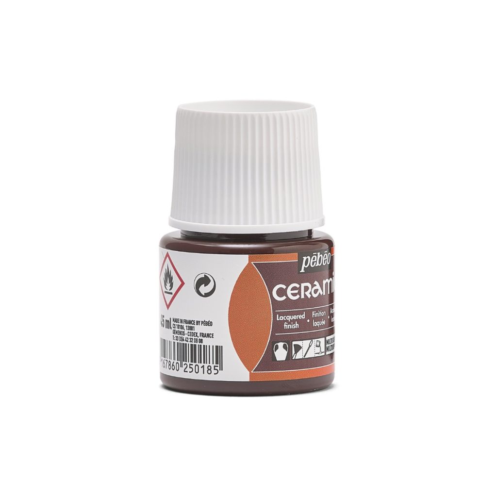 Pébéo Peinture sur Céramique CERAMIC 45 ML BRUN ROUGE Vue de droite