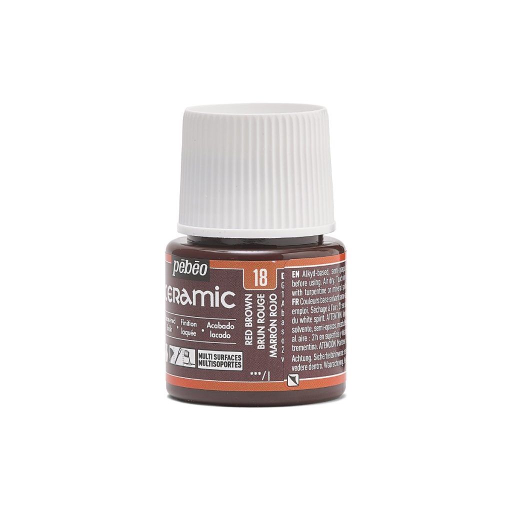 Pébéo Peinture sur Céramique CERAMIC 45 ML BRUN ROUGE Vue de gauche
