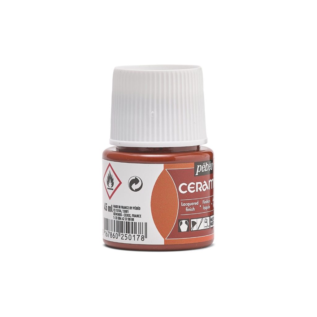 Pébéo Peinture sur Céramique CERAMIC 45 ML BRUN ÉCAILLE CLAIR Vue de droite