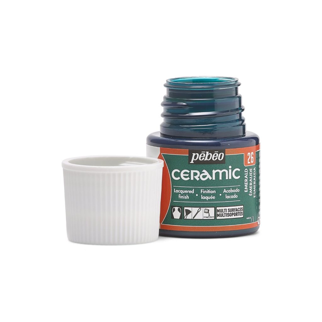 Pébéo Peinture sur Céramique CERAMIC 45 ML EMERAUDE Bouchon ouvert