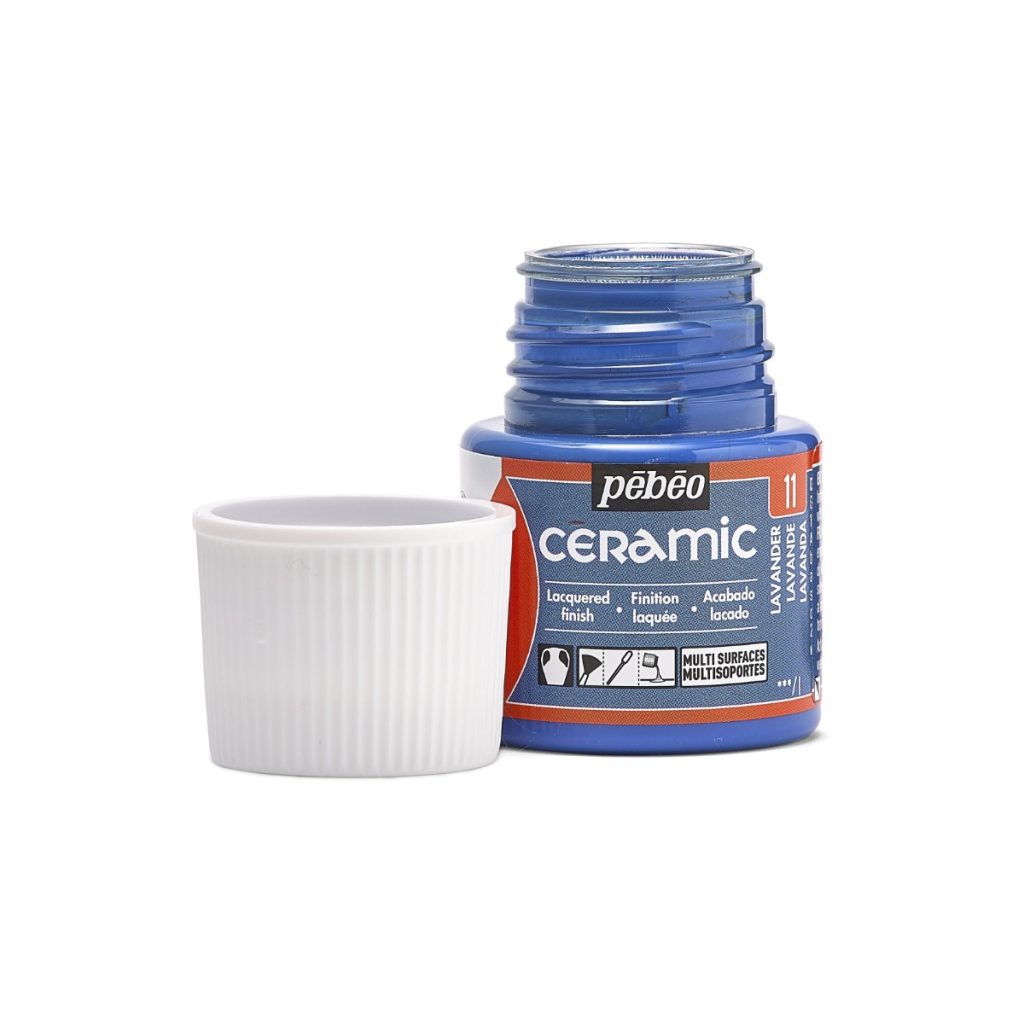 Pébéo Peinture sur Céramique CERAMIC 45 ML LAVANDE Bouchon ouvert