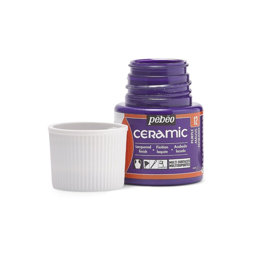 Pébéo Peinture sur Céramique CERAMIC 45 ML MAUVE Bouchon ouvert