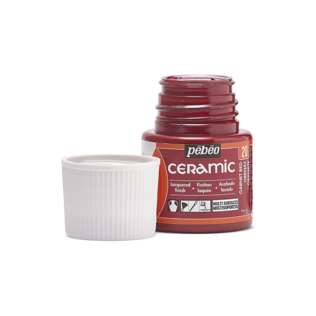 Pébéo Peinture sur Céramique CERAMIC 45 ML GRENAT Bouchon ouvert