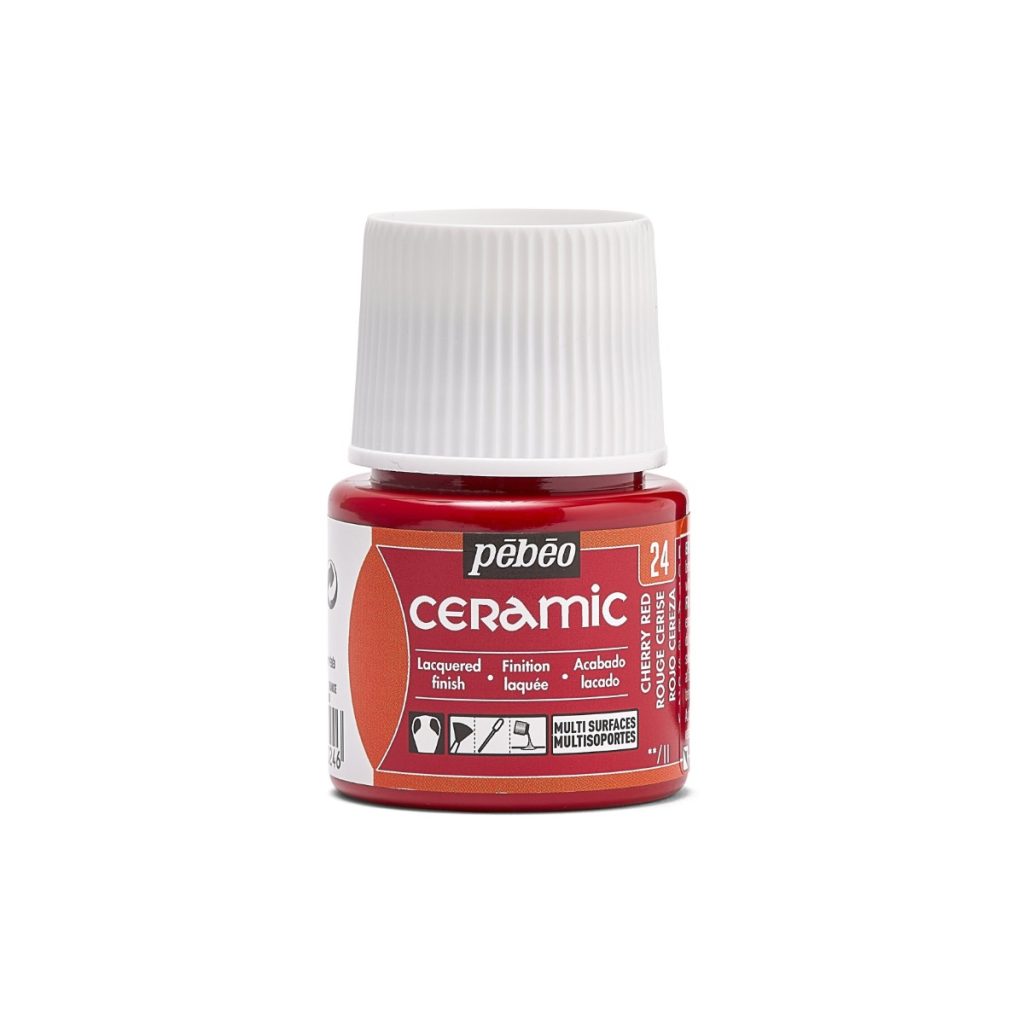 Pébéo Peinture sur Céramique CERAMIC 45 ML ROUGE CERISE Vue de face