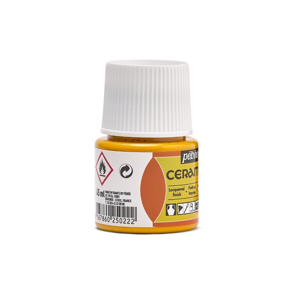 Pébéo Peinture sur Céramique CERAMIC 45 ML JAUNE ORANGE Vue de droite