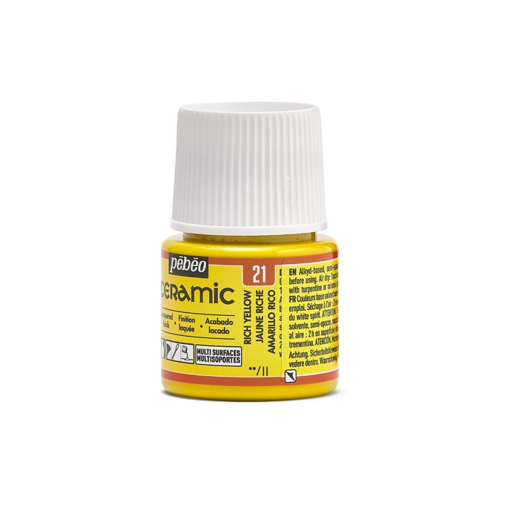 Pébéo Peinture sur Céramique CERAMIC 45 ML JAUNE RICHE Vue de gauche