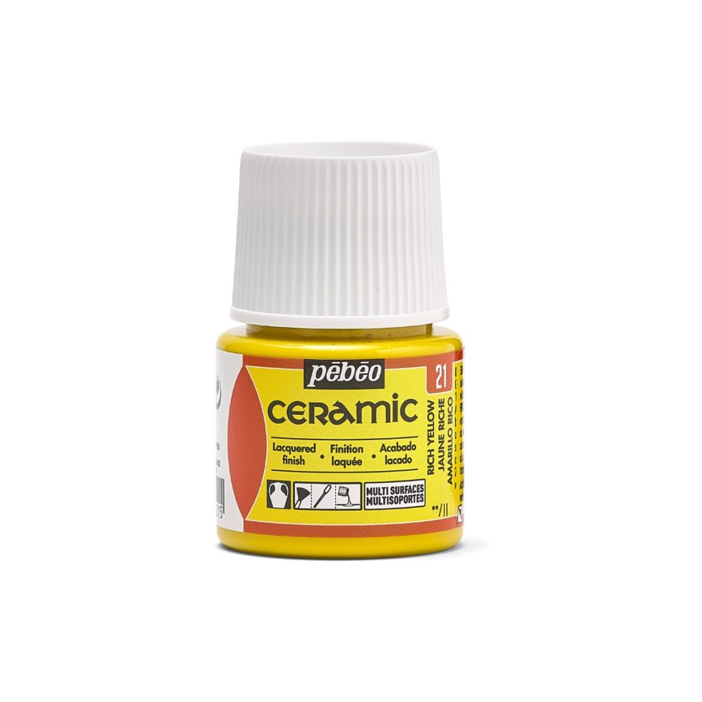 Pébéo Peinture sur Céramique CERAMIC 45 ML JAUNE RICHE Vue de face