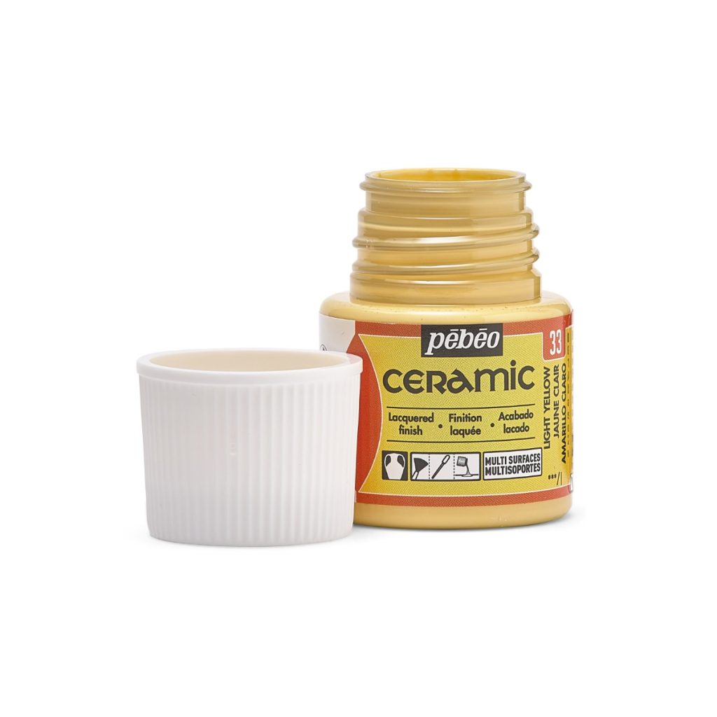 Pébéo Peinture sur Céramique CERAMIC 45 ML JAUNE CLAIR Bouchon ouvert
