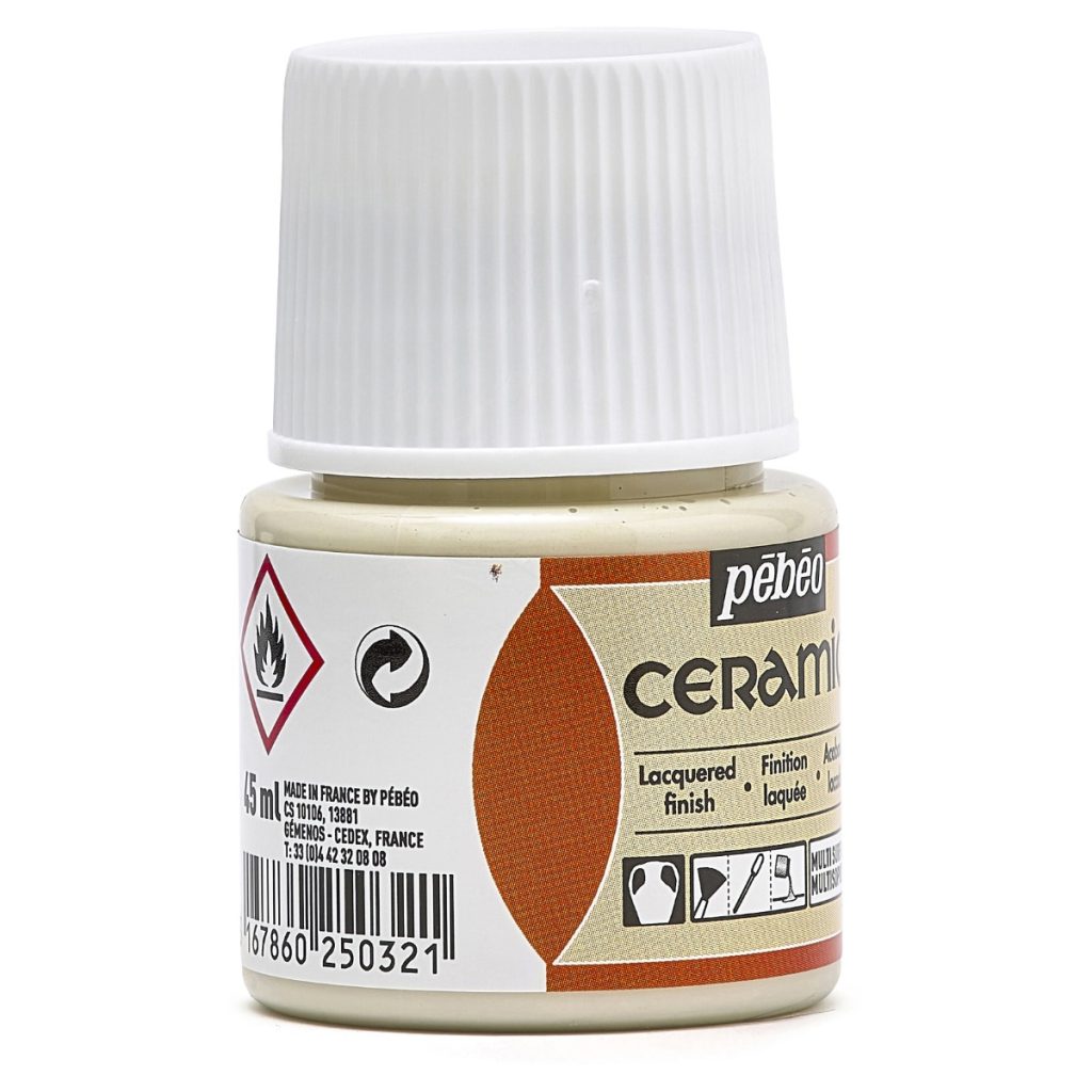 Pébéo Peinture sur Céramique CERAMIC 45 ML BLANC ANTIQUE Vue de droite