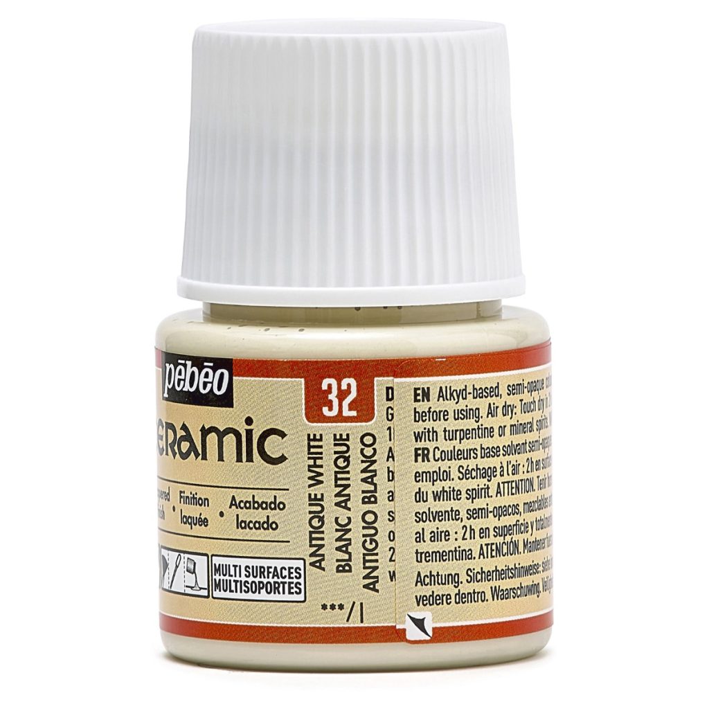 Pébéo Peinture sur Céramique CERAMIC 45 ML BLANC ANTIQUE Vue de gauche