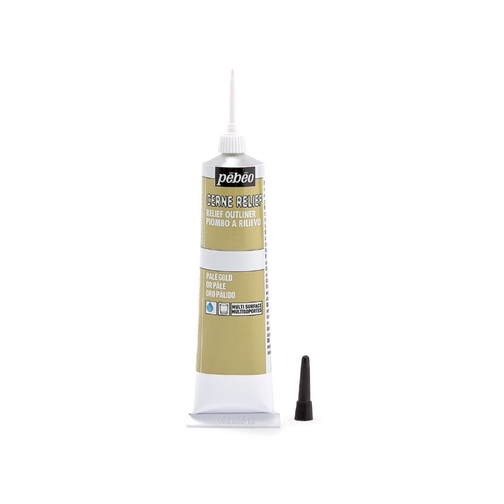 Pébéo Peinture Relief CERNE RELIEF 37 ML OR PÂLE Bouchon ouvert