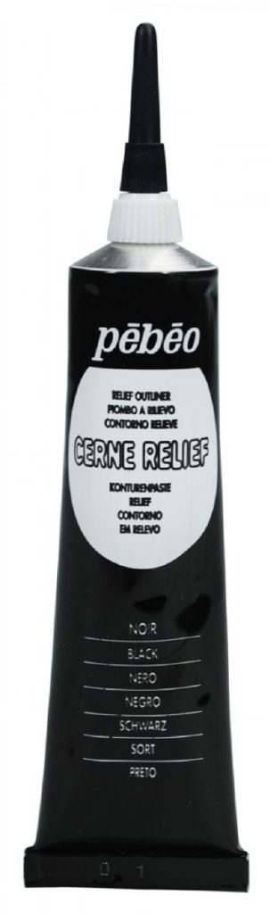 Pébéo Peinture Relief CERNE RELIEF 37 ML NOIR Vue de face