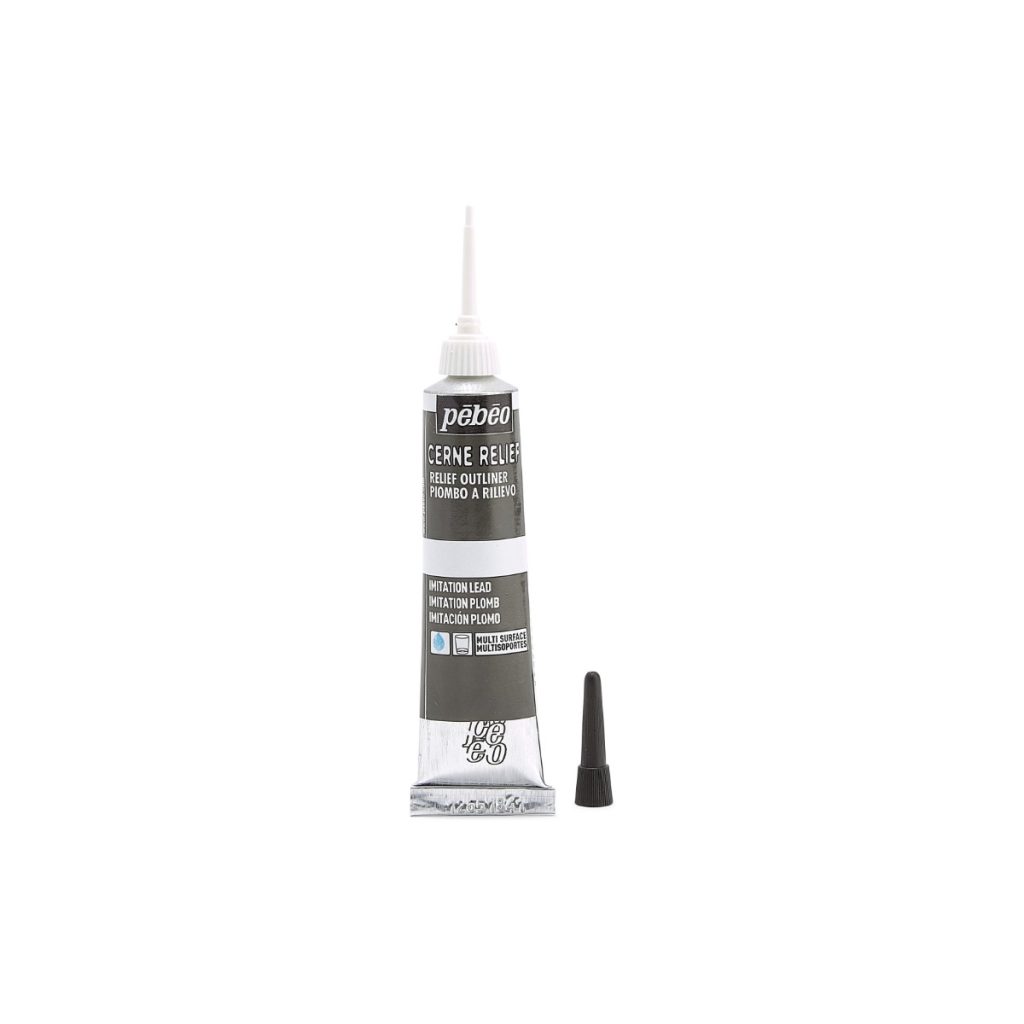 Pébéo Peinture Relief CERNE RELIEF 20 ML IMITATION PLOMB Bouchon ouvert
