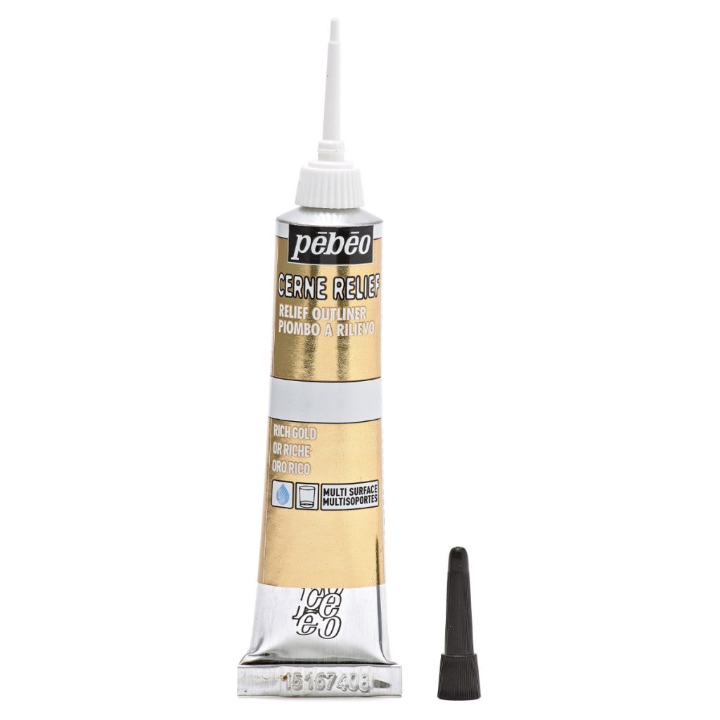 Pébéo Peinture Relief CERNE RELIEF 20 ML OR RICHE Bouchon ouvert