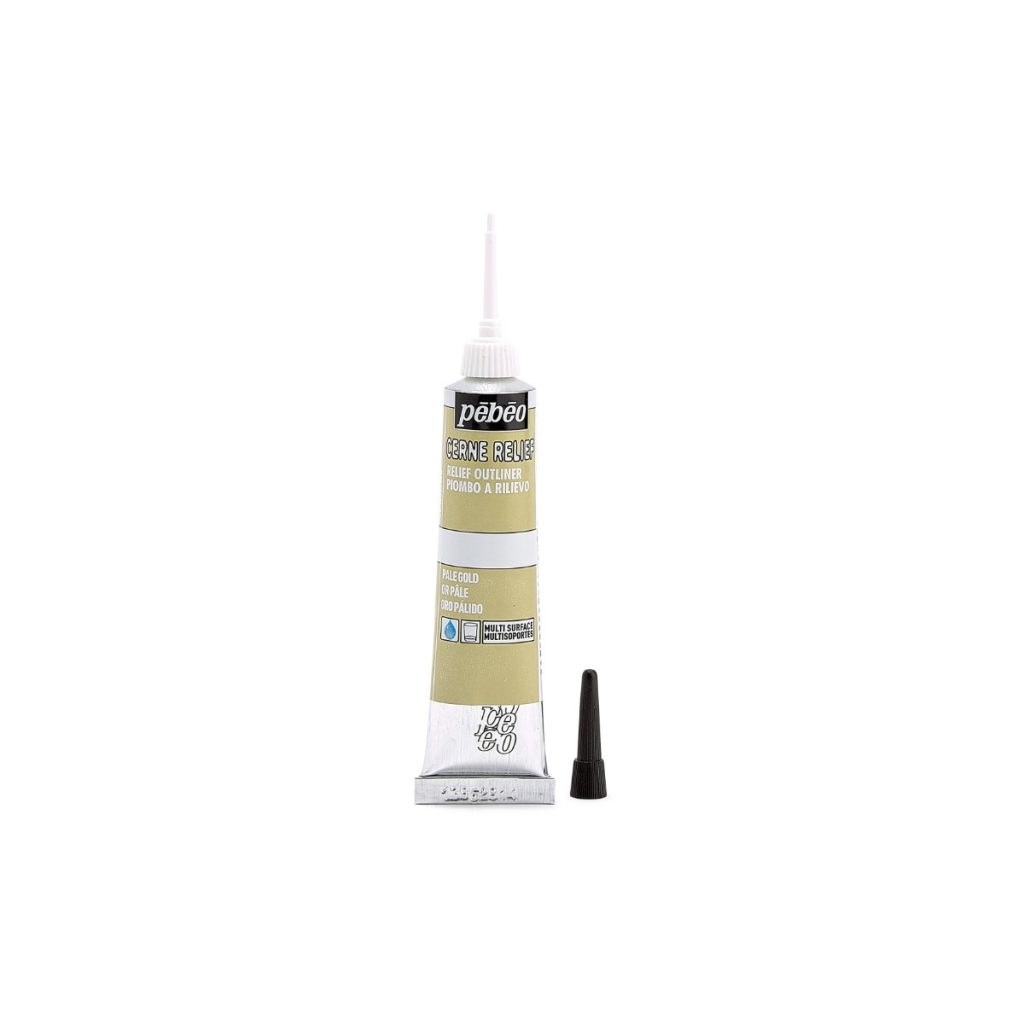 Pébéo Peinture Relief CERNE RELIEF 20 ML OR PÂLE Bouchon ouvert