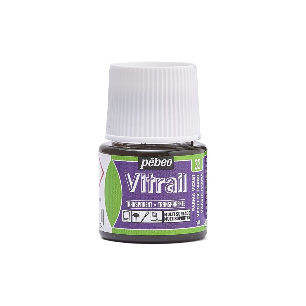 Pébéo Peinture sur Verre VITRAIL TRANSPARENT 45 ML VIOLET DE PARME Vue de face