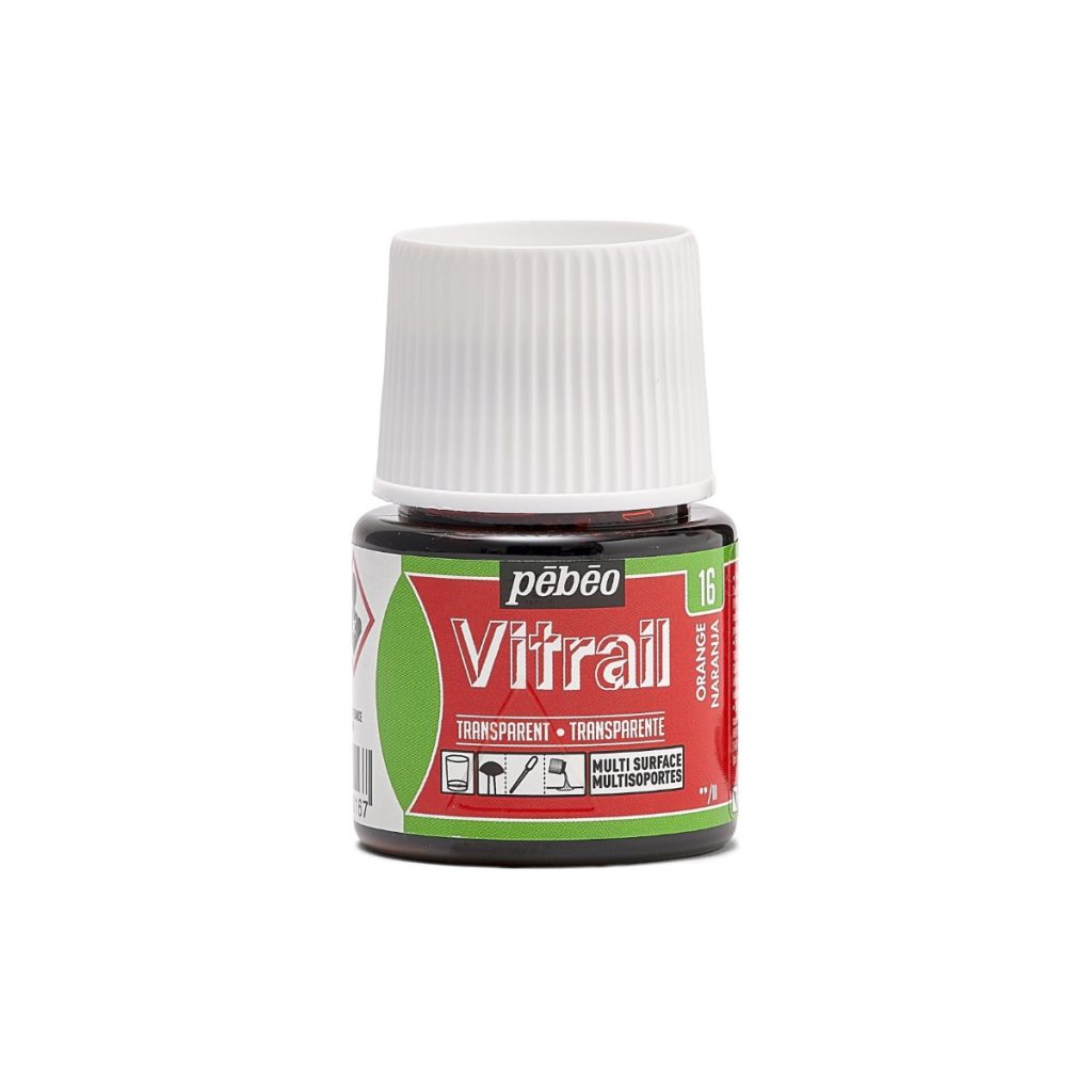 Pébéo Peinture sur Verre VITRAIL TRANSPARENT 45 ML ORANGE Vue de face