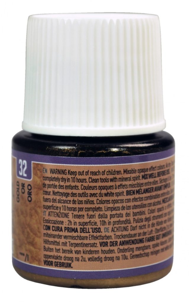 Pébéo Peinture à Effet Martelé FANTASY MOON 45 ML OR Vue de dos