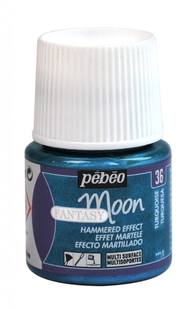Pébéo Peinture à Effet Martelé FANTASY MOON 45 ML TURQUOISE Vue de face