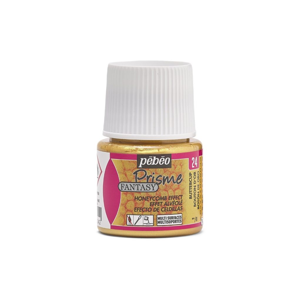 Pébéo Peinture à Effet Alvéolé FANTASY PRISME 45 ML BOUTON D'OR Vue de face