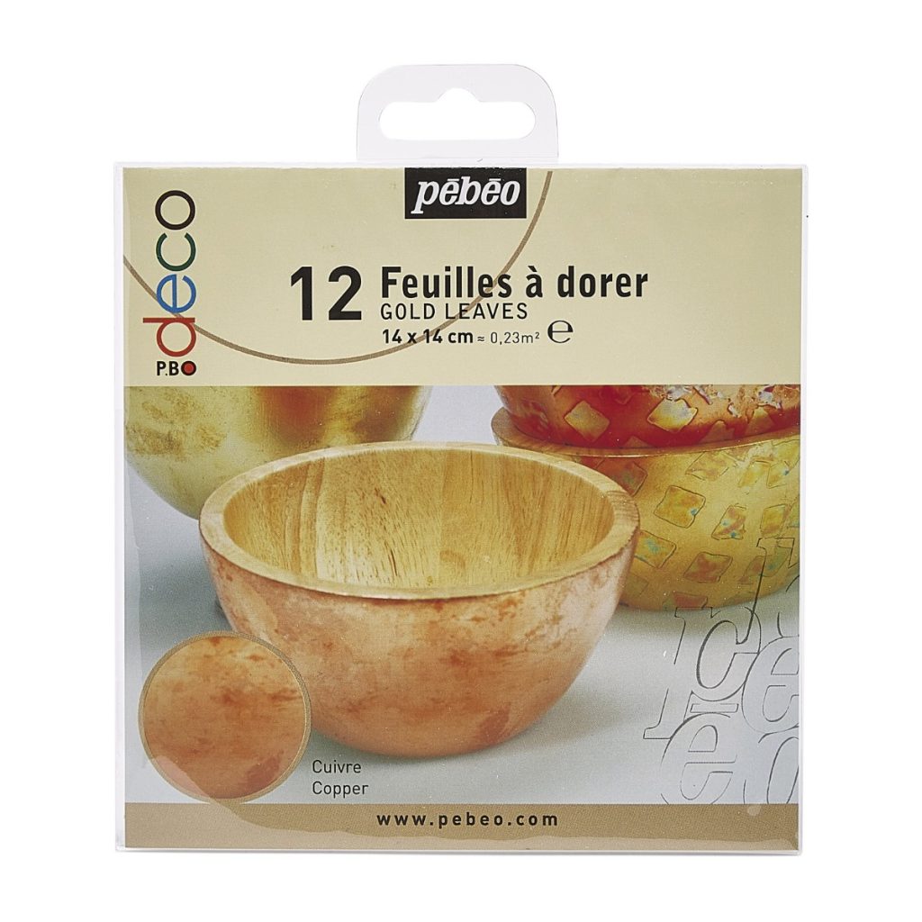 Pébéo Feuilles à Dorer DECO FEUILLES A DORER CARNET DE 12 FEUILLES CUIVRE Vue de face