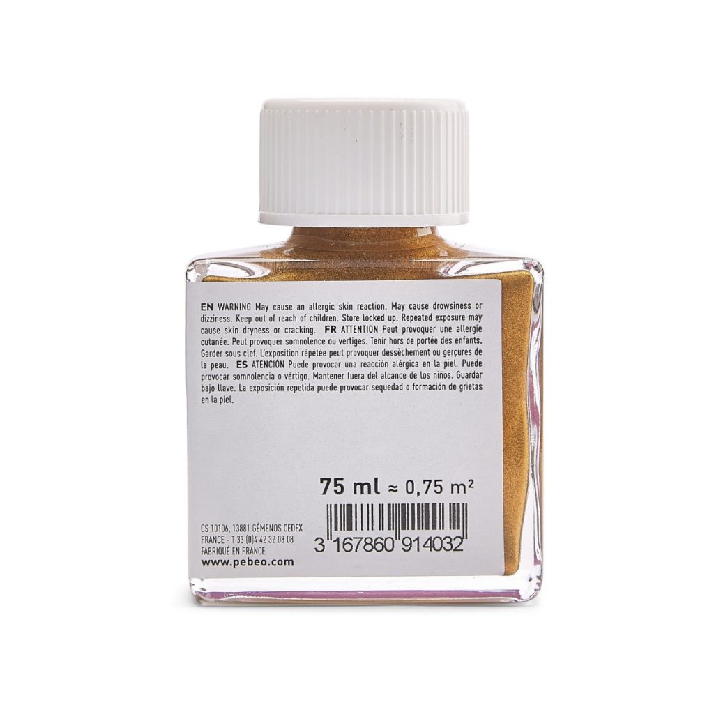 Pébéo Peinture Dorure DECO DORURE A PEINDRE 75 ML OR RENAISSANCE Vue de dos