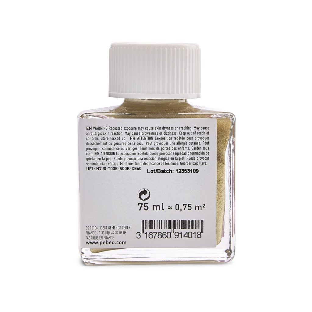 Pébéo Peinture Dorure DECO DORURE A PEINDRE 75 ML OR EMPIRE Vue de dos